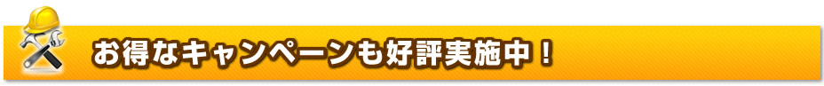 お得なキャンペーンも好評実施中！