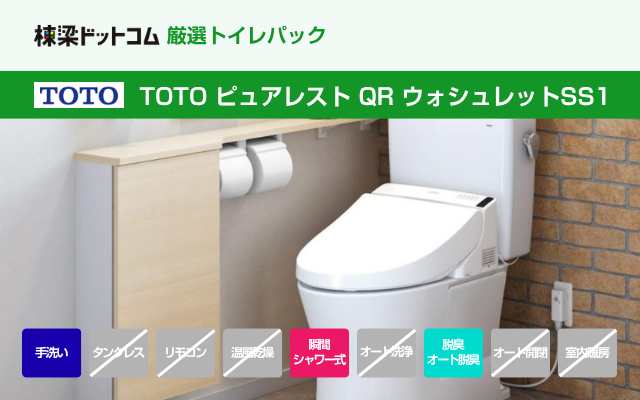 トートー TOTO ピュアレスト QR ウォシュレットSS1（手洗付・工事費込み）