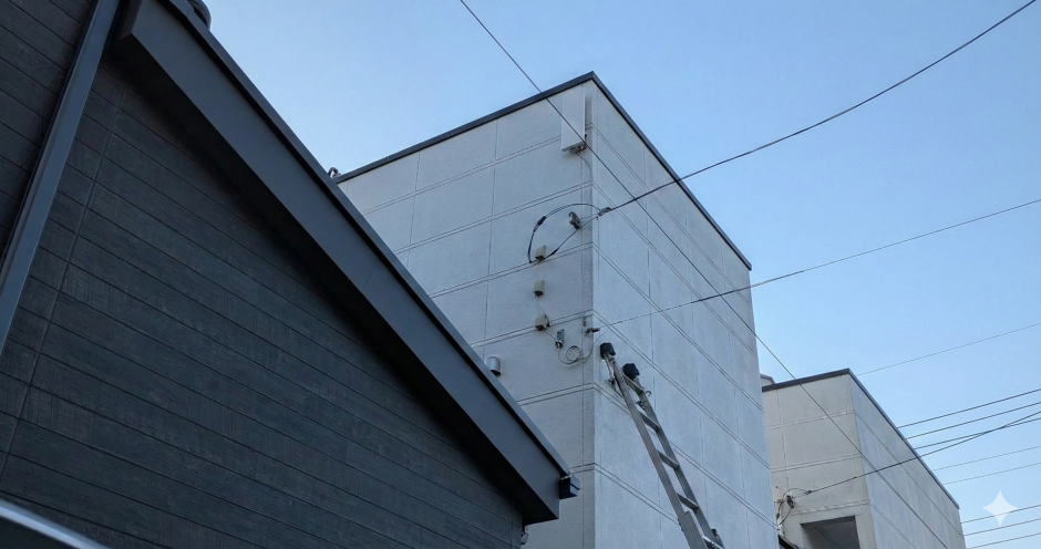 東京都立川市｜J:COMからデザインアンテナへ切り替え工事（オフホワイト）