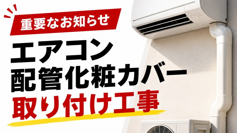 エアコン 配管化粧カバー 取り付け工事について（重要なお知らせ）